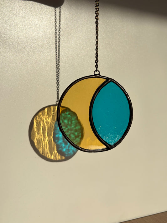 Médaillon lune - Vitrail